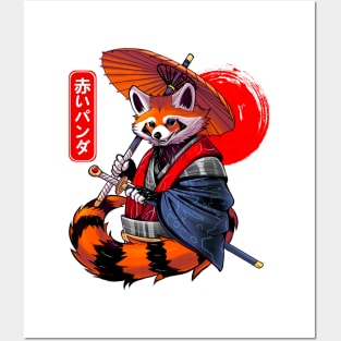 Red Panda Samurai Posters and Art